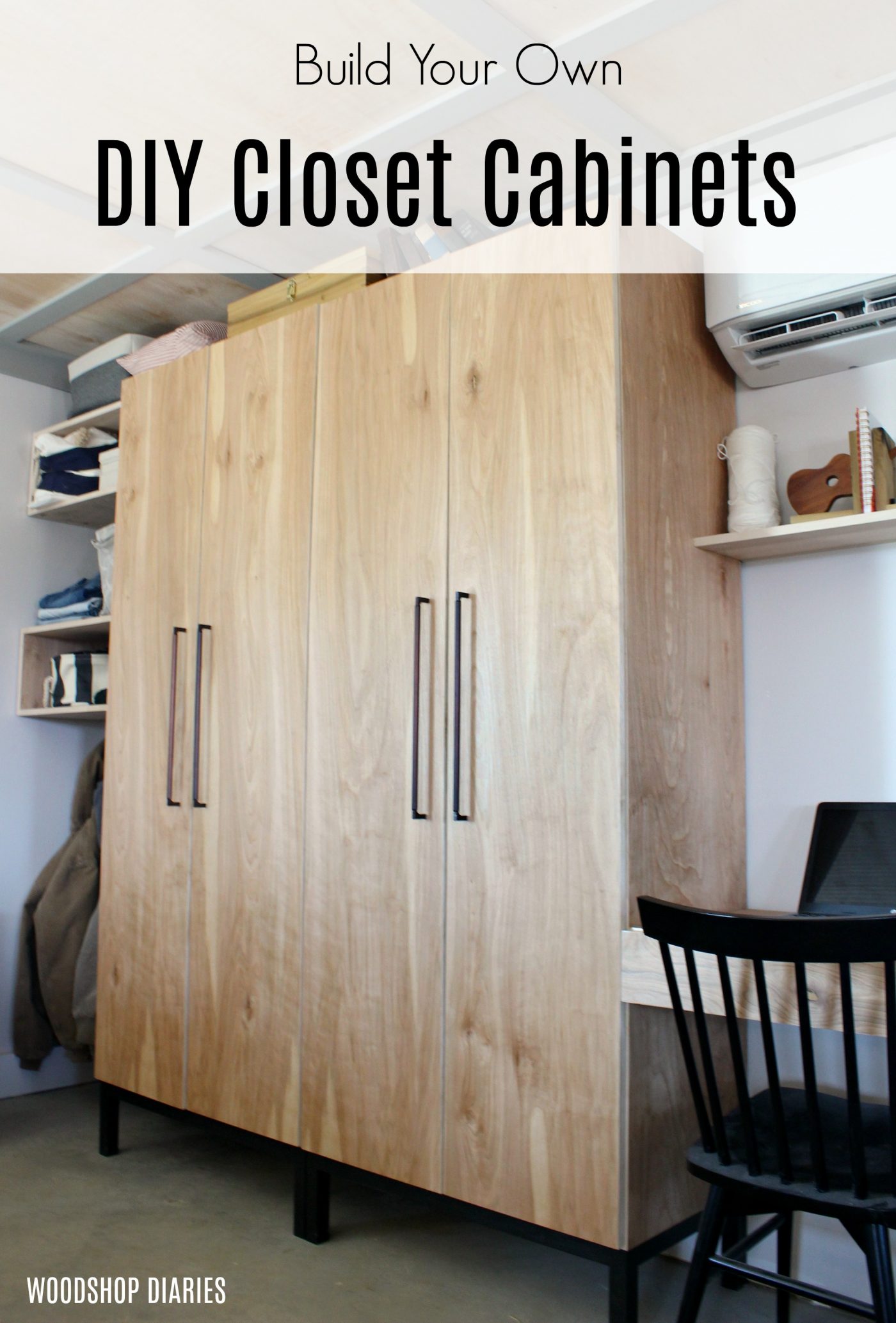 How to Build a DIY Closet Cabinet--With Closet Rod, Shoe Shelf, and Adjustable Shelves