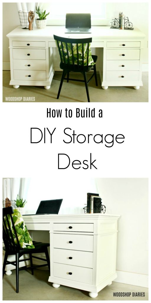 DIY Storage Desk For Home Office --Building Plans and Tutorial