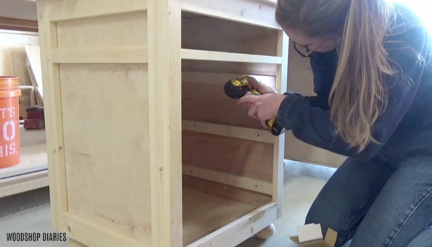 Diy Storage Desk Step 9 Add Spacers For Drawer Slides Woodshop