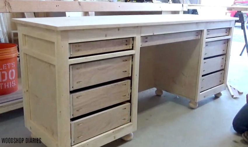 DIY Storage Desk For Home Office --Building Plans and Tutorial