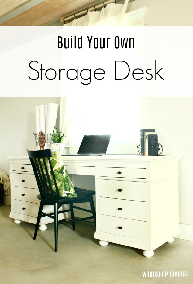 How to Build a Beautiful DIY Storage Desk--Building Plans and Video Tutorial--Furniture Building Plans