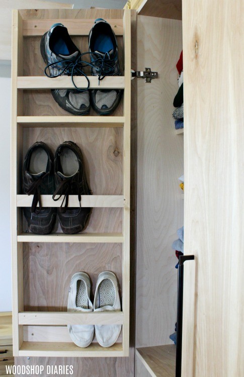 Shoe Shelf on DIY Closet Cabinet