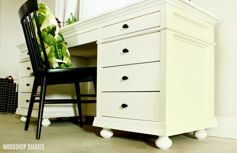 DIY Storage Desk with drawers and traditional trim