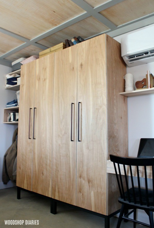 DIY Closet Cabinet--With Adjustable Shelves, Shoe Rack, and Hanger Rod