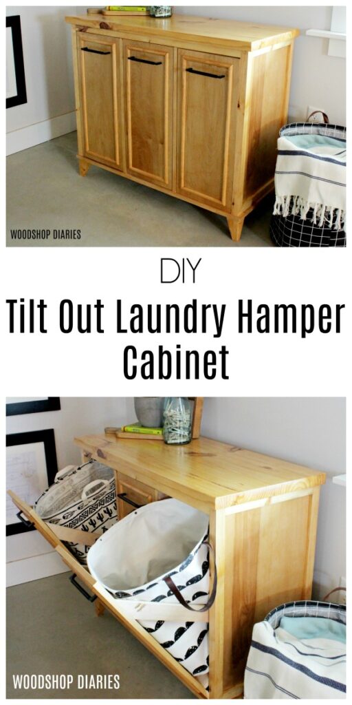 DIY Tilt Out Laundry Hamper {Free Building Plans and Video}