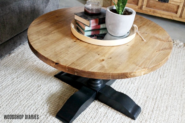 DIY Pedestal Coffee Table from construction lumber DIY furniture plans