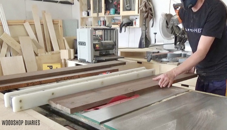 Square edge of walnut board for wooden tray