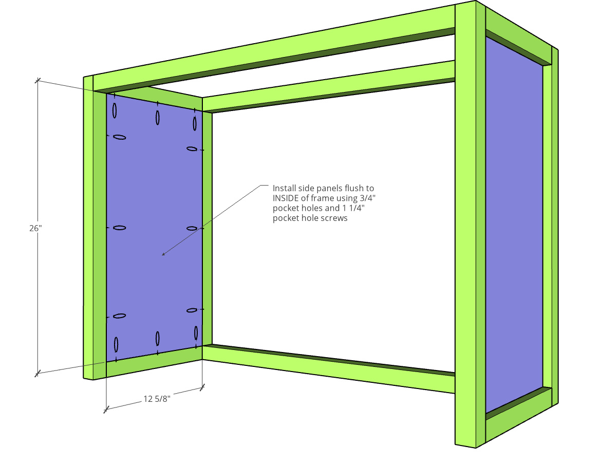 Install side panel into tilt out laundry hamper frame