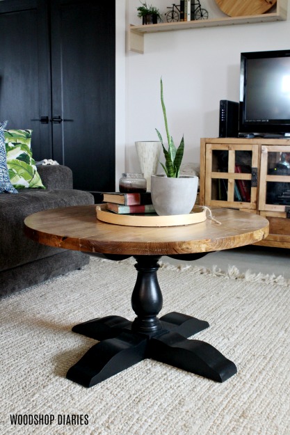 DIY Round Pedestal Coffee Table