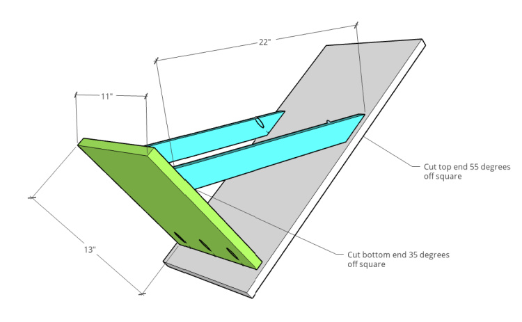 Diagram of tilt out hamper door