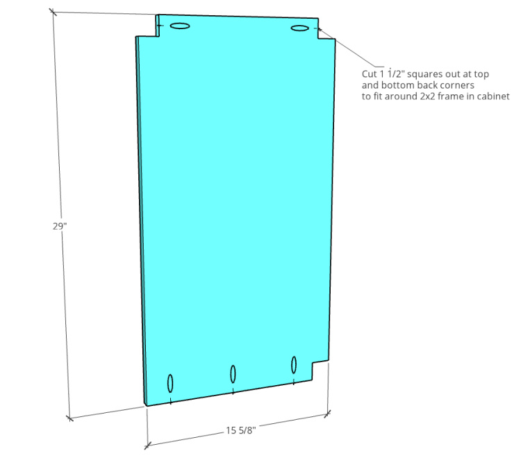 Divider panel with corners removed to fit into frame