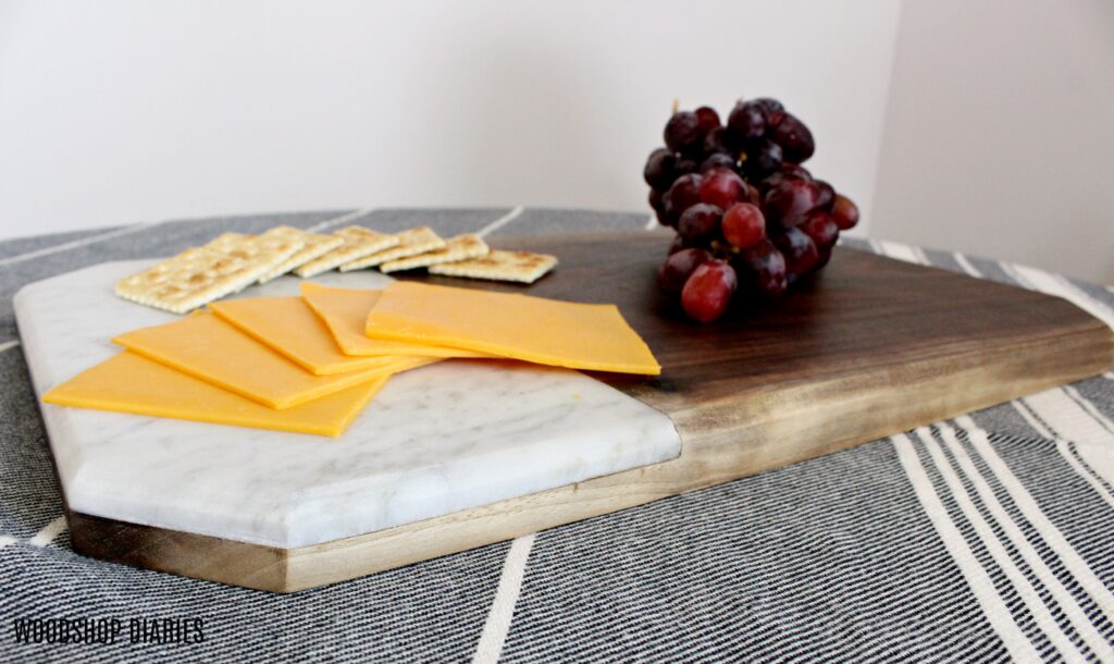 How to make a DIY wood and marble cheese board