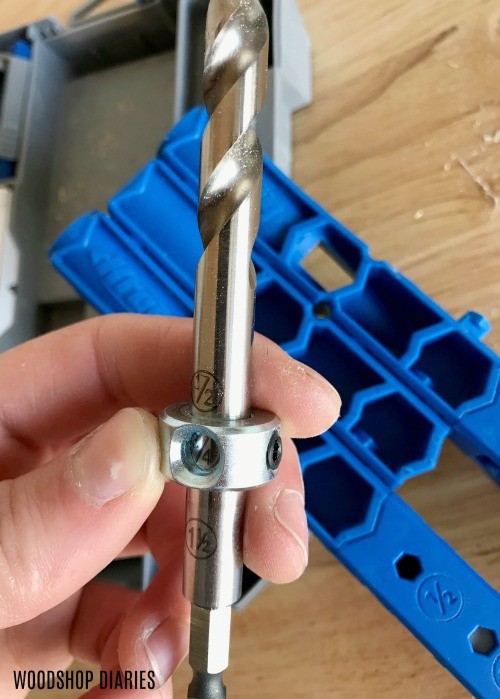 Close up of Kreg 320 Jig bit--an excellent gift for Dads and DIYers who want to build