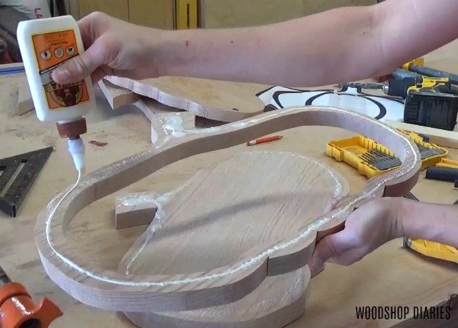 Glue up top of DIY pumpkin plate