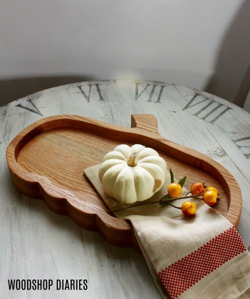 Super cute DIY pumpkin plate serving tray platter