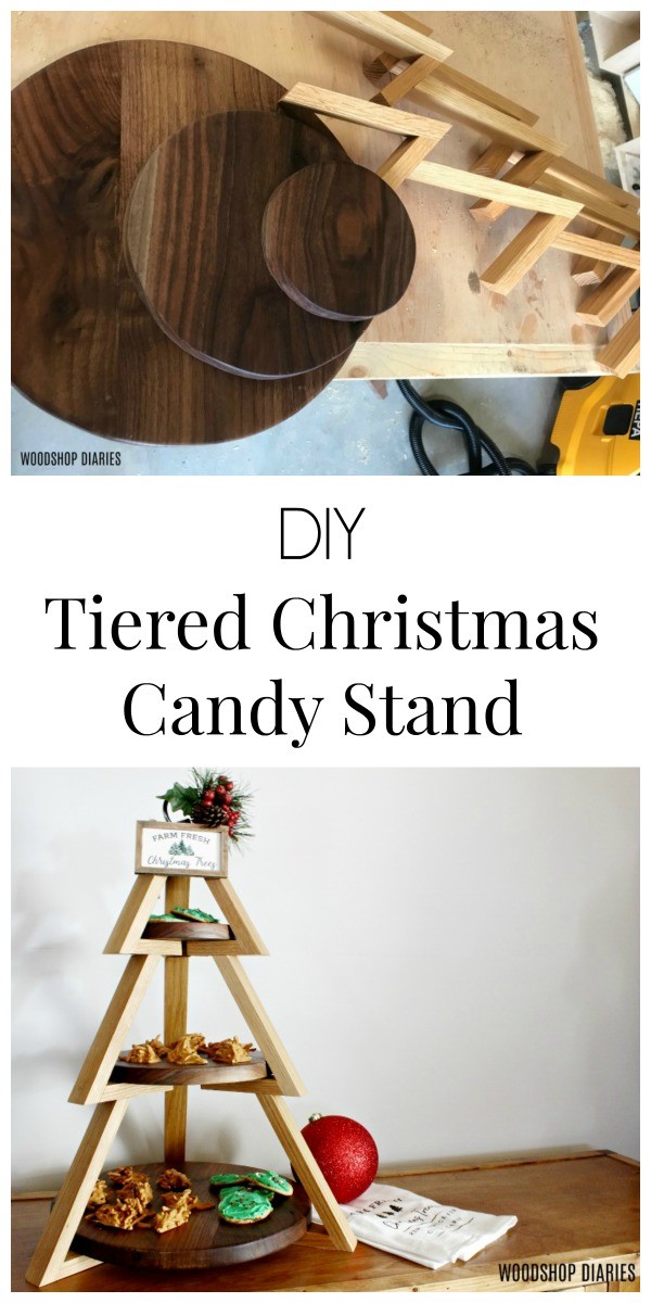 How to make a simple DIY Tiered Plate Candy Stand Shaped like a Christmas Tree to display candy--Plus 3 ingredient Christmas Candy Recipe!