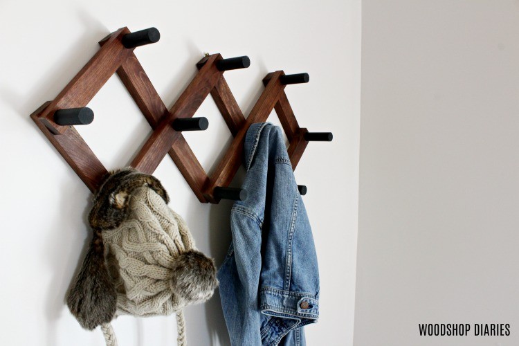 DIY Accordion Coat Rack for Winter Coats and Hats