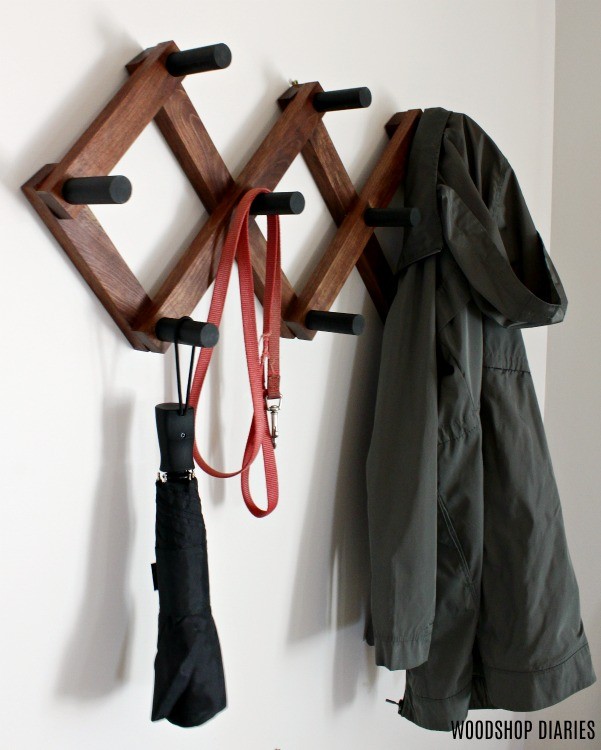 How to Make a DIY Accordion Coat Rack {Free Plans & Video Tutorial}
