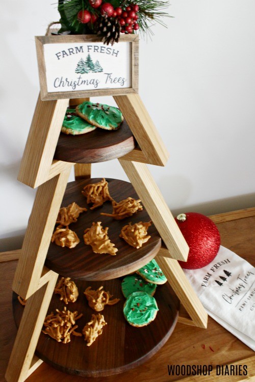DIY Tiered Plate Stand to display Christmas candy