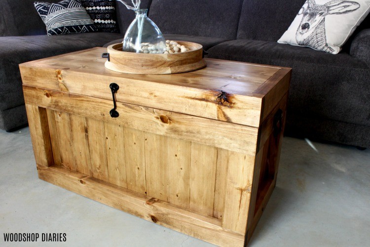 DIY hope chest as a storage coffee table