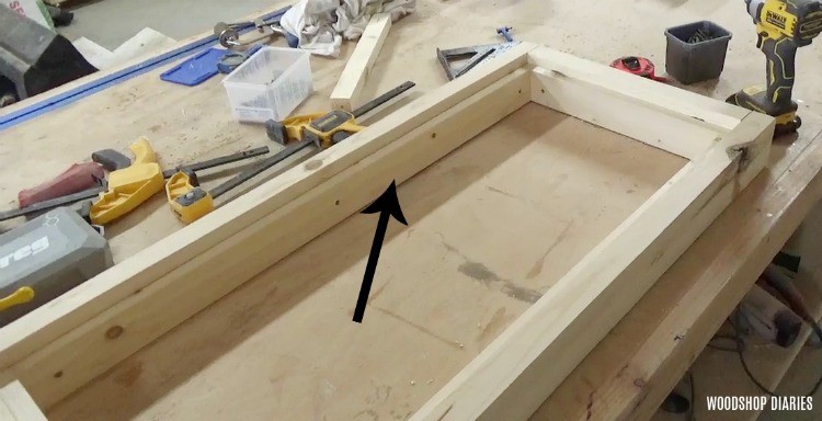 Screw wood liner supports into chest lid frame