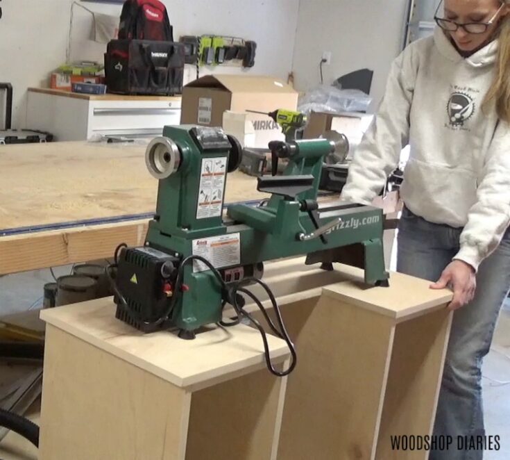 DIY Mobile Lathe StandWith Drawers, Chisel Shelf, Storage