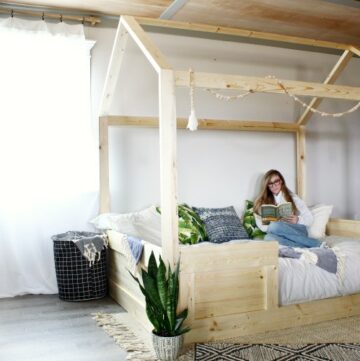 Shara Woodshop Diaries reading in DIY Kids House Bed Frame