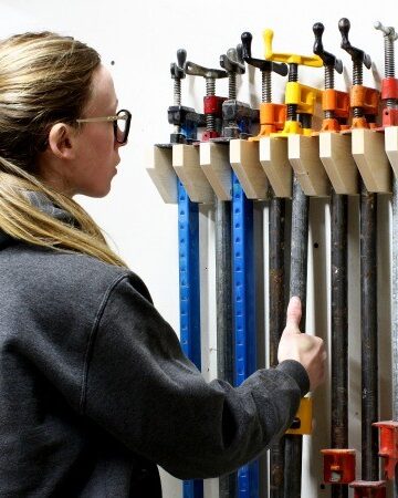 DIY Pipe Clamp Shop Rack