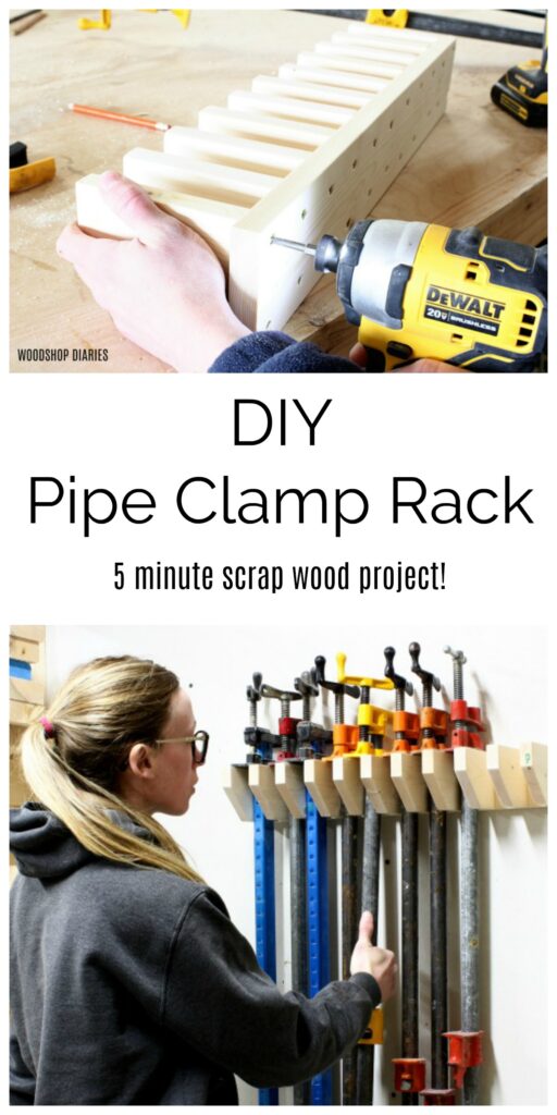 DIY Pipe Clamp Rack Easy Clamp Rack Using Scrap Wood!