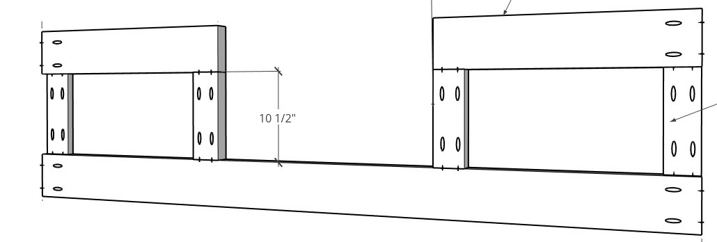 3D diagram of front frame of house bed 