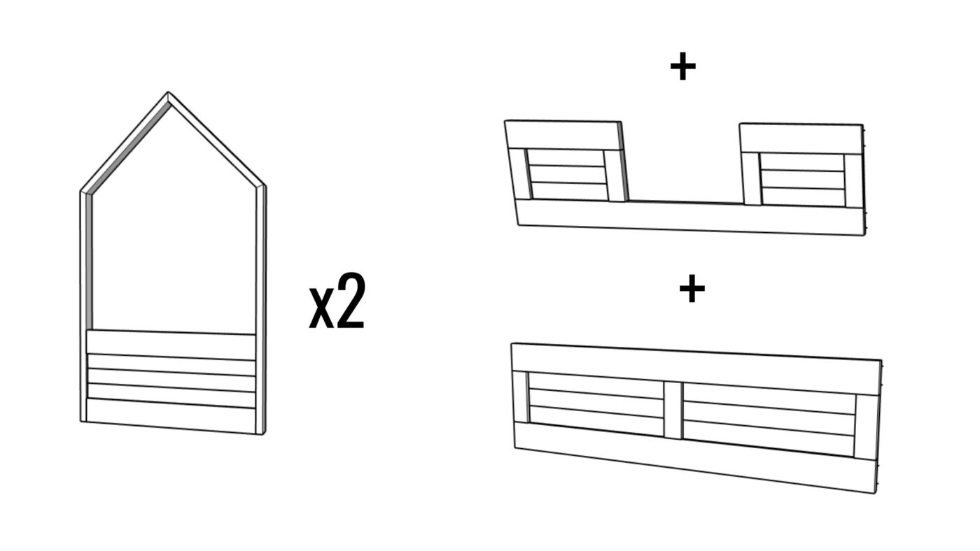 DIY kids house bed pieces