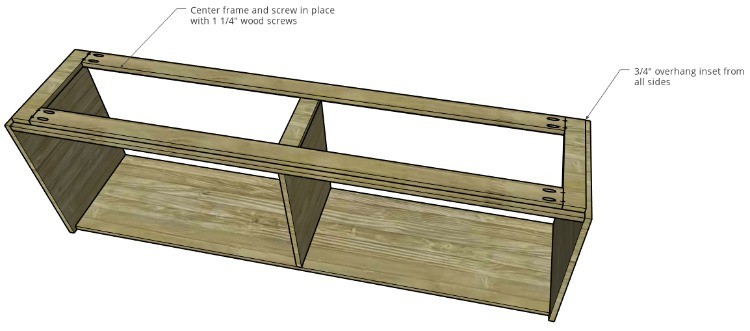 Installing frame diagram onto cabinet body