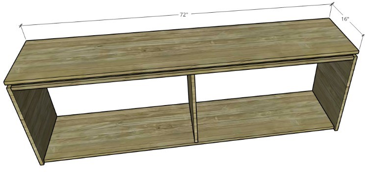 Top dimensions of console cabinet