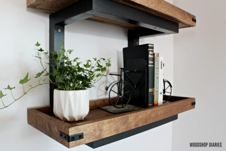 DIY Rustic Wood Floating Shelves