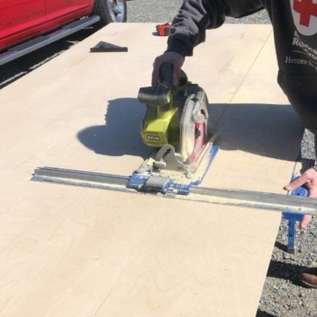 cutting plywood with a circular saw