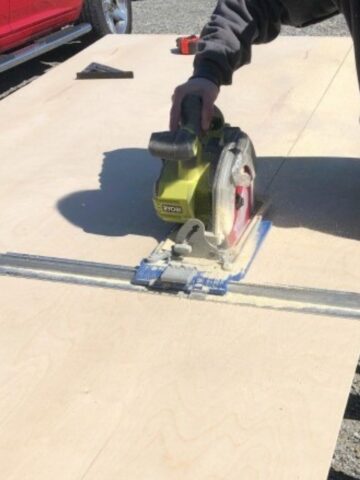 cutting plywood with a circular saw