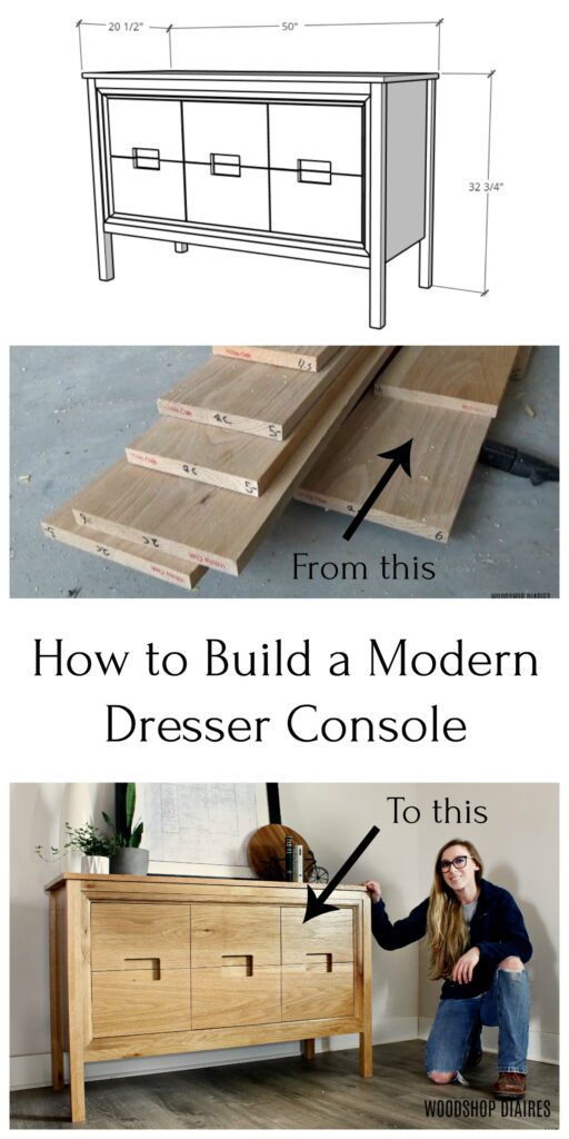 Modern DIY dresser console pin image collage