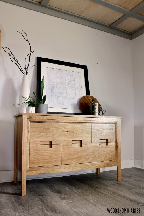 DIY Modern dresser console vanity  with center door cabinet