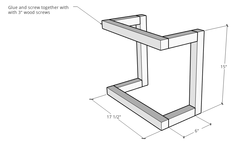 DIY wall shelf frame diagram