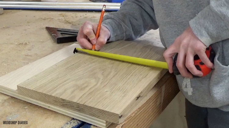 measure where to cut notches for front of drawers