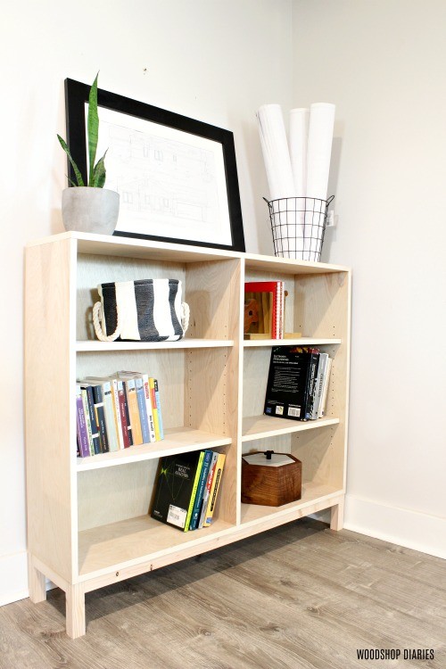 One sheet plywood bookshelf vertical image