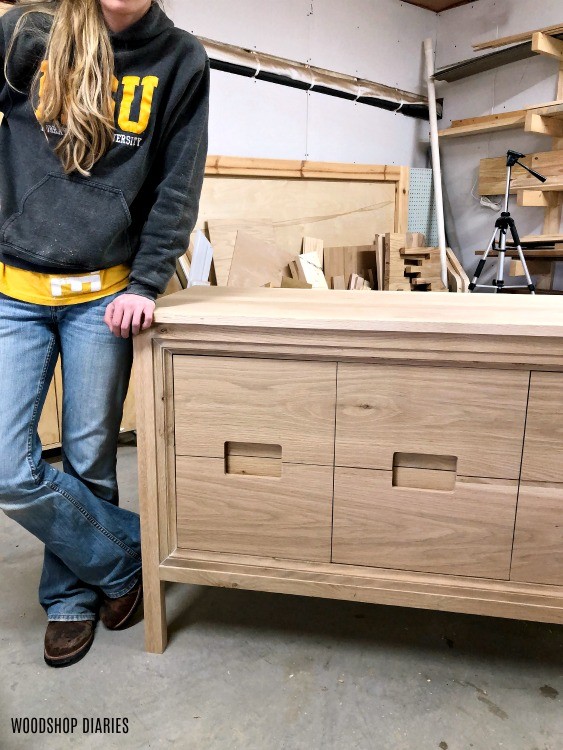 Shara Woodshop Diaries with Dresser Vanity Unfinished in workshop