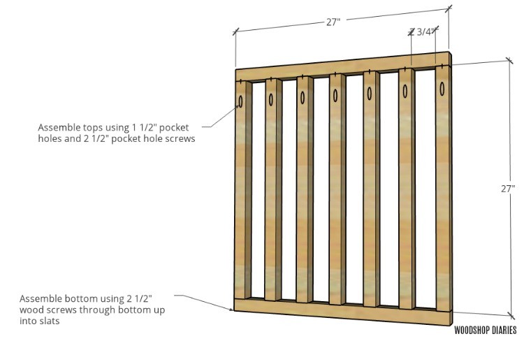 Dog Crate side panel assembly with bottom brace attached