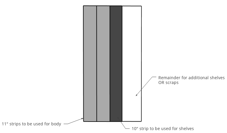 plywood cut diagram for bookshelf