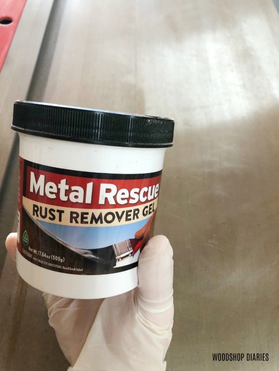 Metal Rescue rust remover gel container