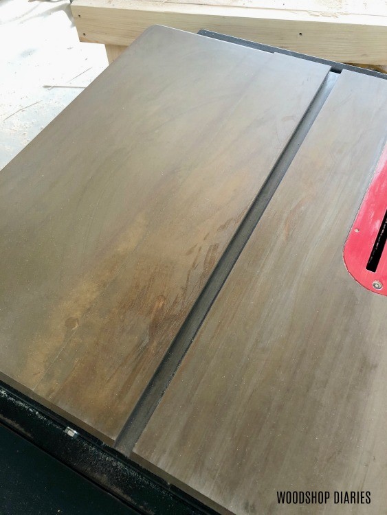 How often to wax a table saw top?