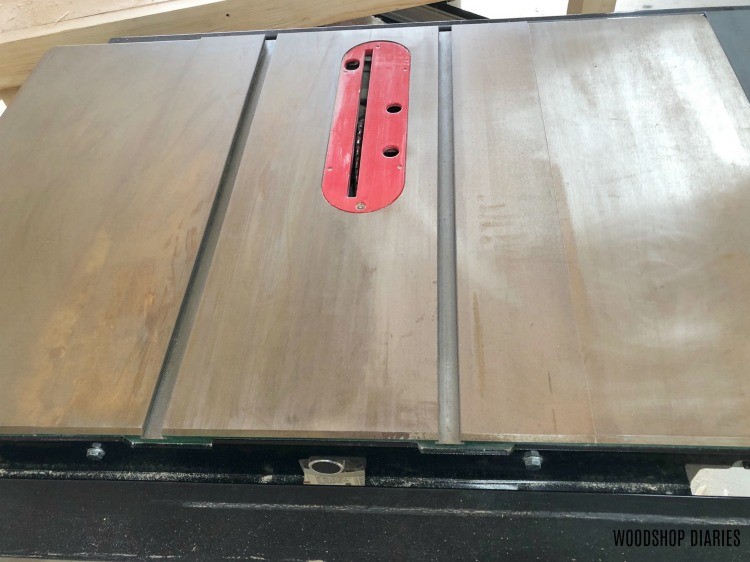 Rusted table saw top