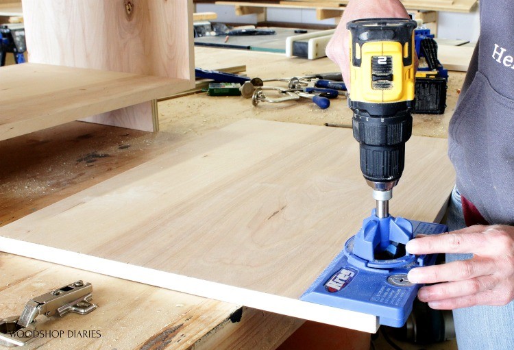 Installing drill bit onto concealed hinge jig