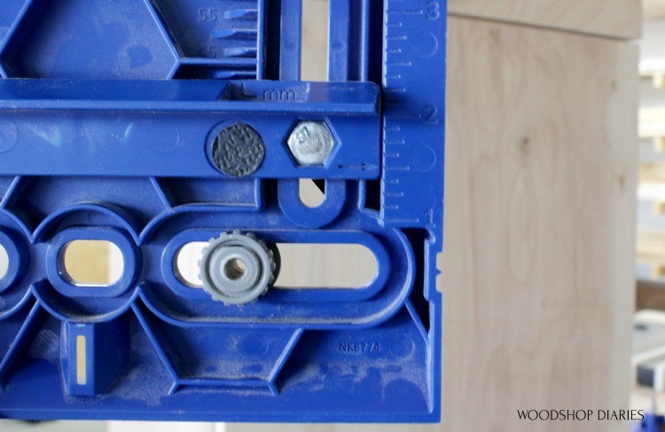 Adjust Kreg Cabinet Hardware Jig distance from edge on back side