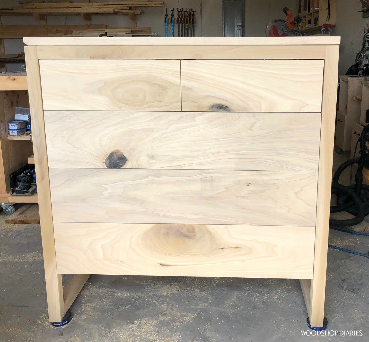 5 drawer dresser with all drawer fronts installed